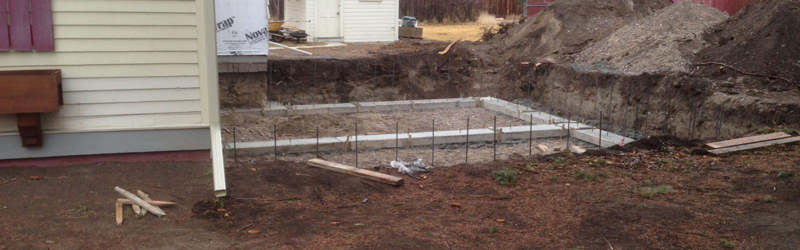 concrete footings with rebar