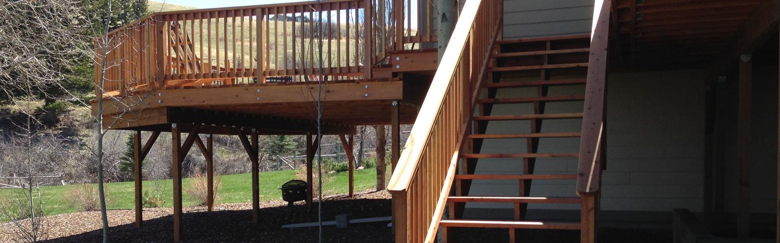 Redwood decking and stairs