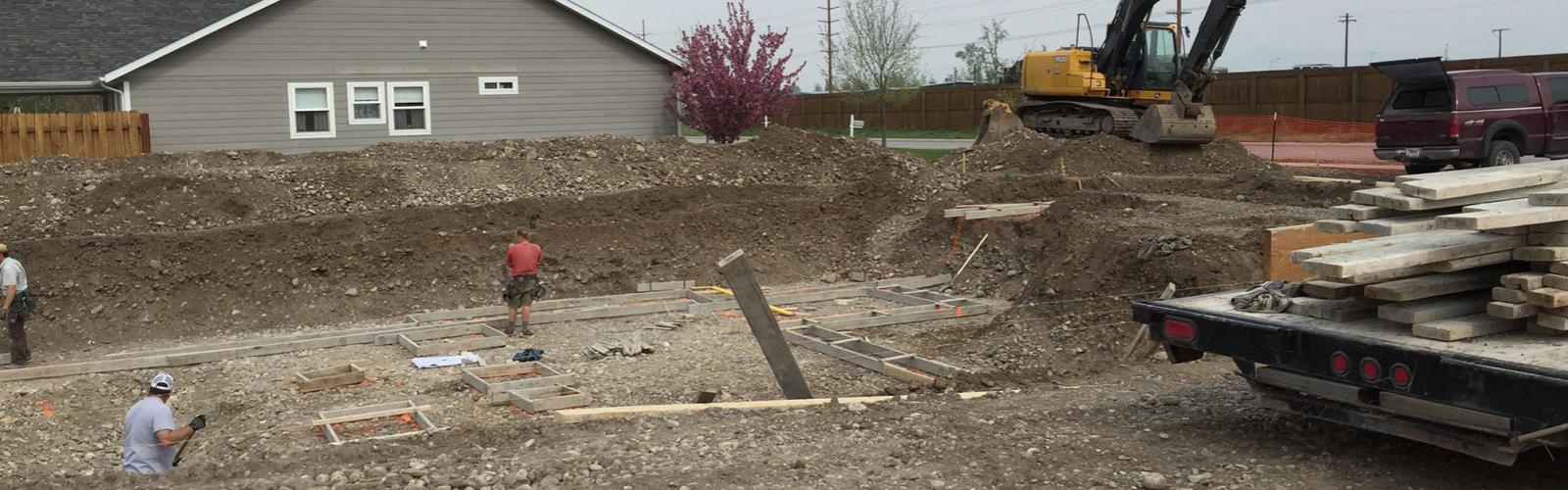 Excavation for basement footings