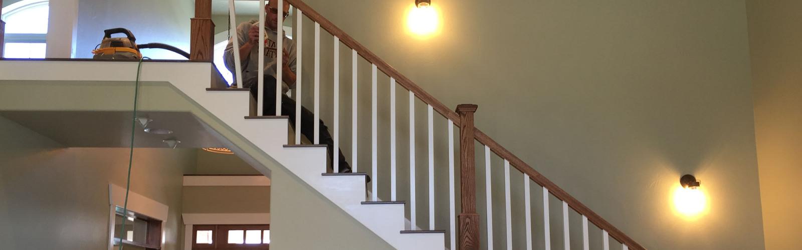 lighted stairway handrail installation